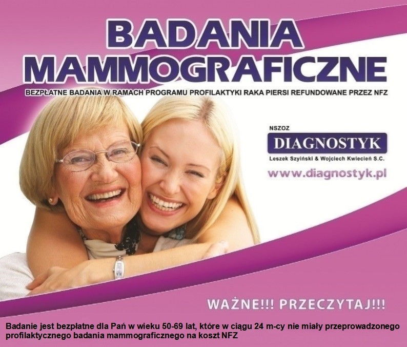 Badania mammograficzne za darmo w Chocianowie 